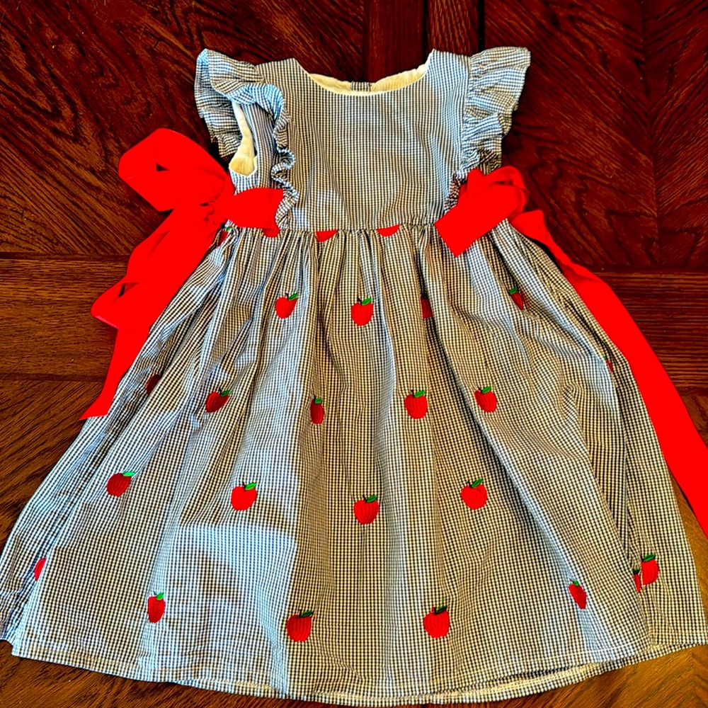 Girls Apple gingham dress